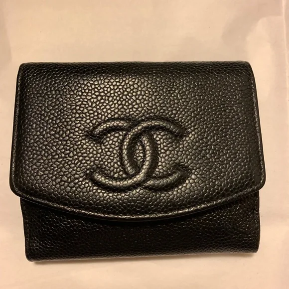 CHANEL BLACK CC Wallet, Vintage - Picture 1 of 10